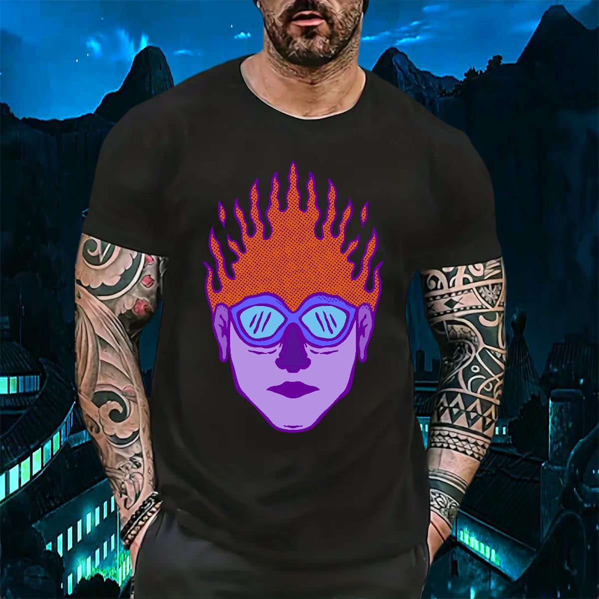 Brand ET 230g 100% Cotton Men Tees Casual Pure Cotton T shirt New Arrival Cartoon Print Clothes