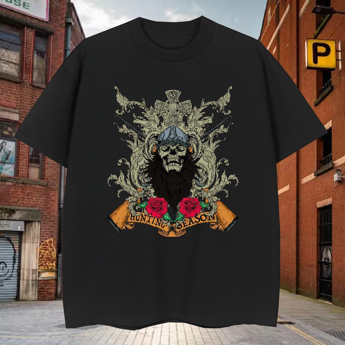 Loose T-Shirts flower Short Sleeve O-Neck Street Casual Custom Print Oversized 230g 100% Cotton Couples T Shirts Wholesale Tees