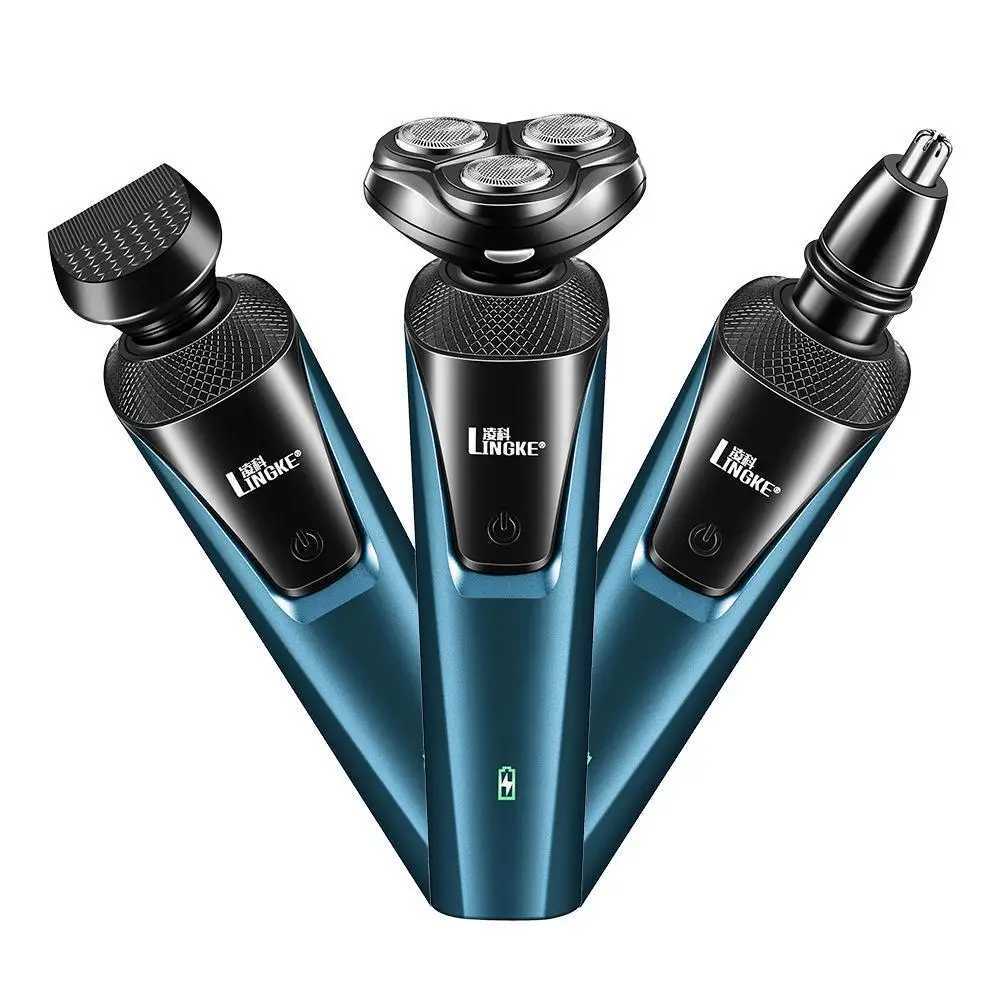 3-in-1 Three Head Shaver Set Mens Electric Washable Shaver USB Charging Shaver Floating Scissor Shaver W240819