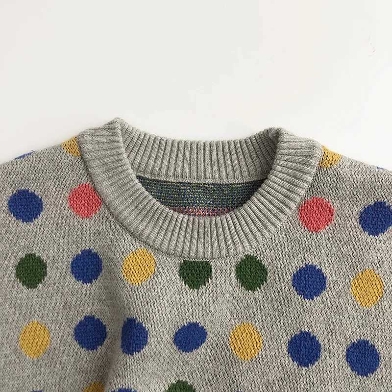 2024 Spring New Children Sleeveless Knitted Vest Jacket Baby Boy Girl Colorful Dot Vest Kids Toddler Fashion Casual Sweater CoatXJ240819