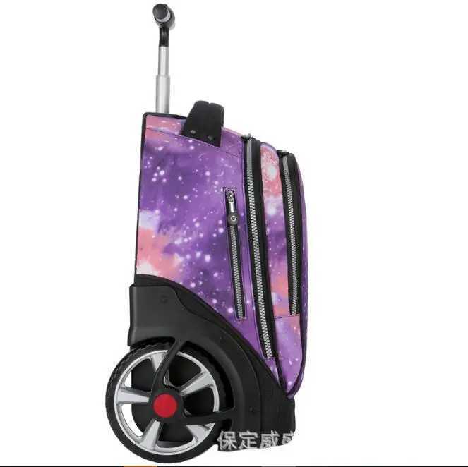 School Bag for girls with wheels Travel Rolling backpack Bags for teenagers travel trolley bag Children wheeled backpack bags Y240820