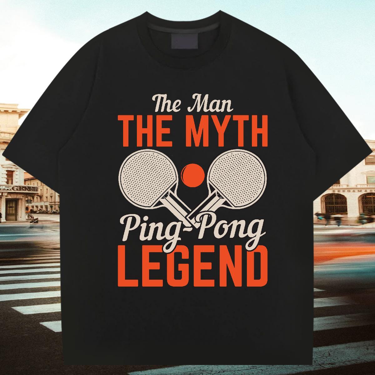 High Quality Men Tops Tees Casual Beach 100% Cotton 230g DIY Anime O Neck Short Sleeves PING PONG T-Shirts for Men Designer Tshirts