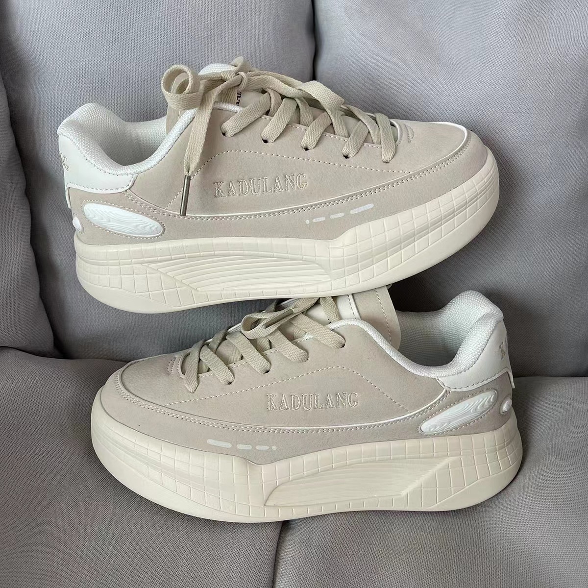 Men's Instagram Trendy Dad Thick Sole Heightening Couple Small Round Student Sports and Casual Board Shoes