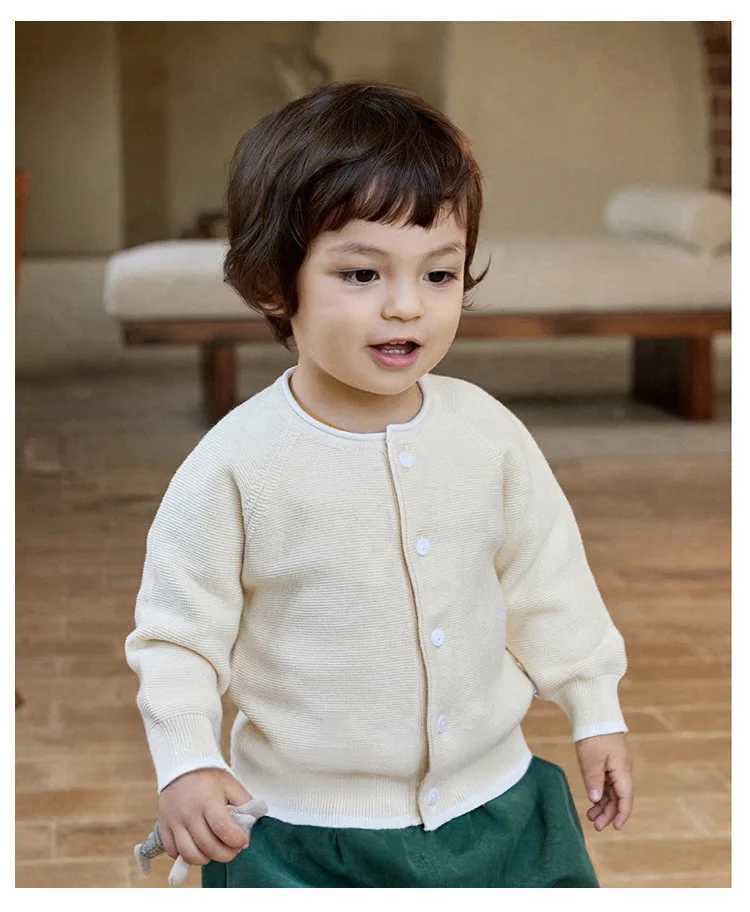 Infants Toddler Baby Boys Girls Sweater Autumn Contrasting Colors Kids Knitted Cardigan Childrens TopXJ240819