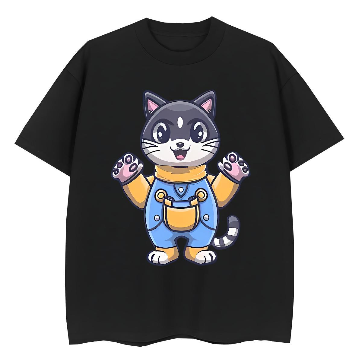 2024 Casual Women Tees Summer Casual Breathable Soft Tee Shirt High quality 230g 100% Cotton cat Skull T Shirts Women
