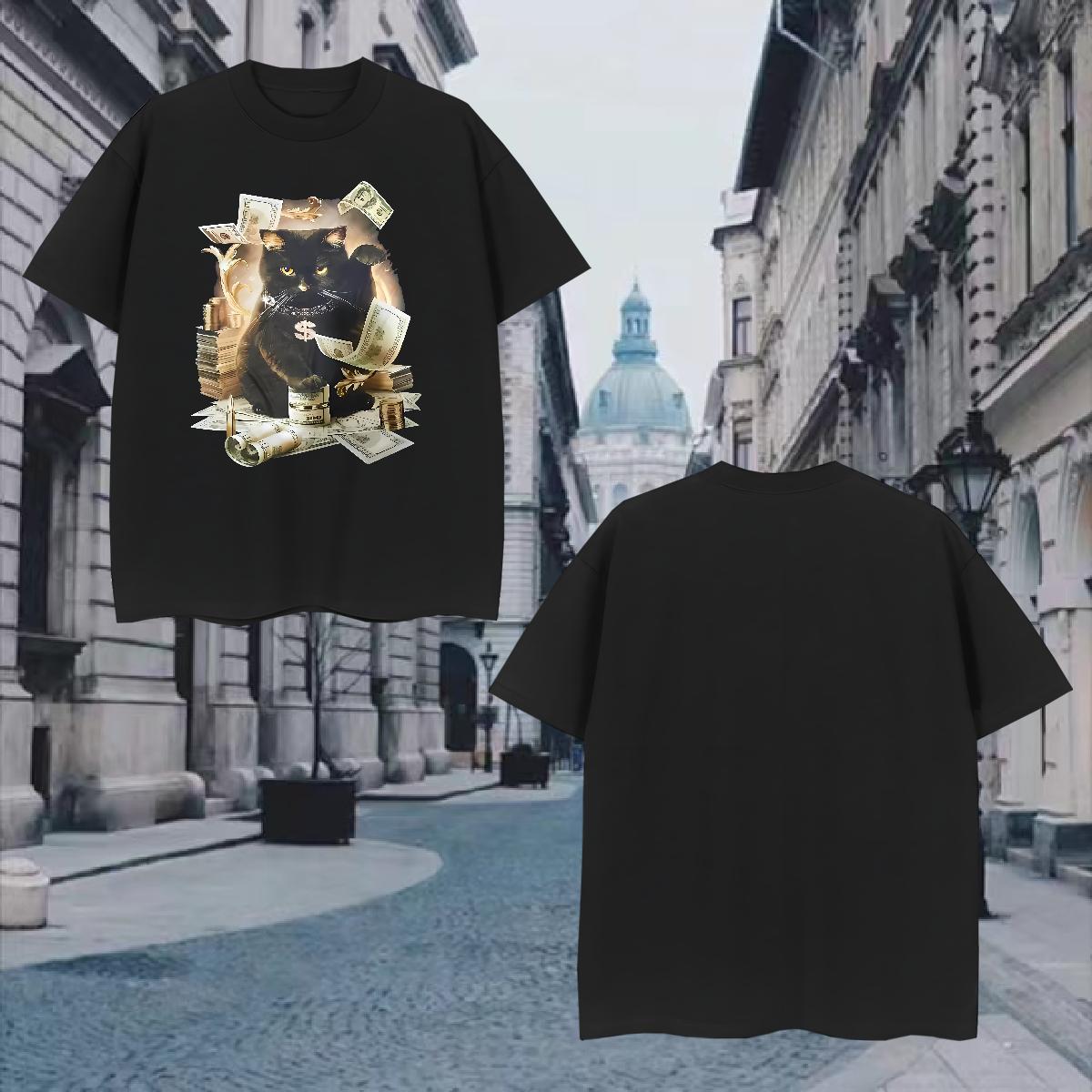 TOP Quality T Shirt For Man cat Breathable Outdoor Customized 100% Cotton 230g Mens Tshirts Designer Tops