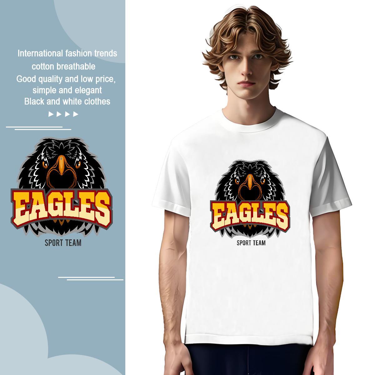 Comfortable Mens T Shirts eagle Round Neck Short Sleeve Casual Beach Custom Print Plus Size 230g 100% Cotton Tshirt for Man Woman Brand Polos