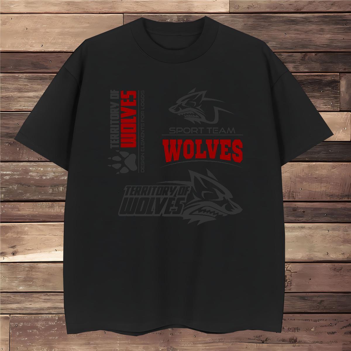 Designer T Shirts Men wolf Breathable Short Sleeve Casual Plus Size Custom 100% Cotton 230g Men Tees 2024 DIY Polos