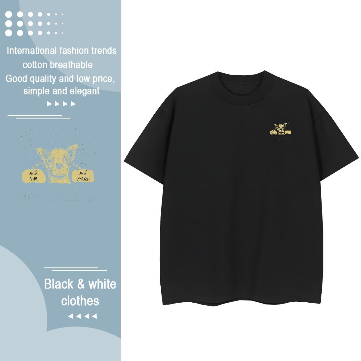 Stylist Couples T Shirts dog Casual Beach 100% Cotton 230g Tshirts Breathable Soft Popular Man T Shirts Customized