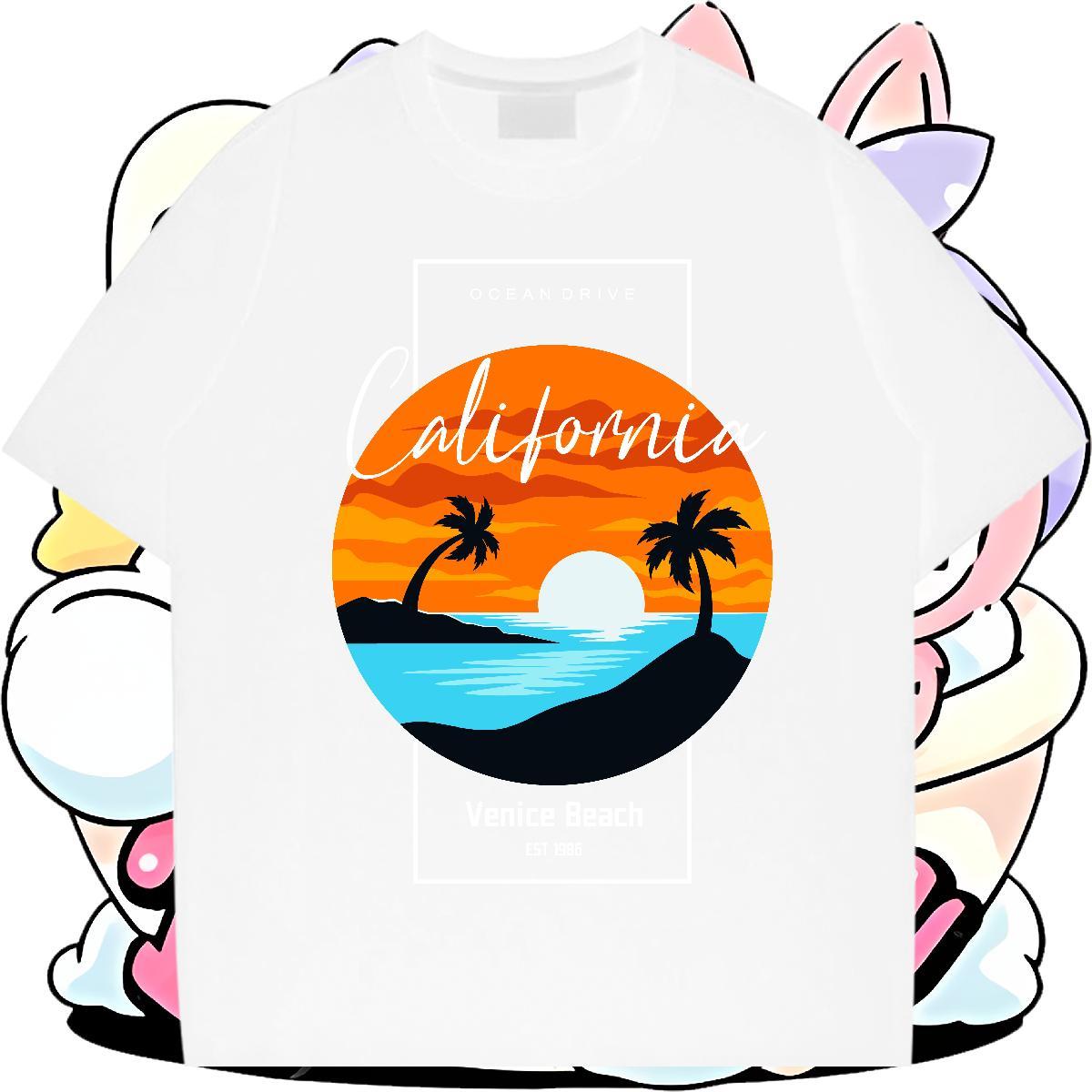 Designer Couples T Shirts Casual Daily Wear 230g 100% Cotton Cartoon Printing L-4XL Breathable Crew Neck sky T Shirts Men Fashion Casual Tees Shirts