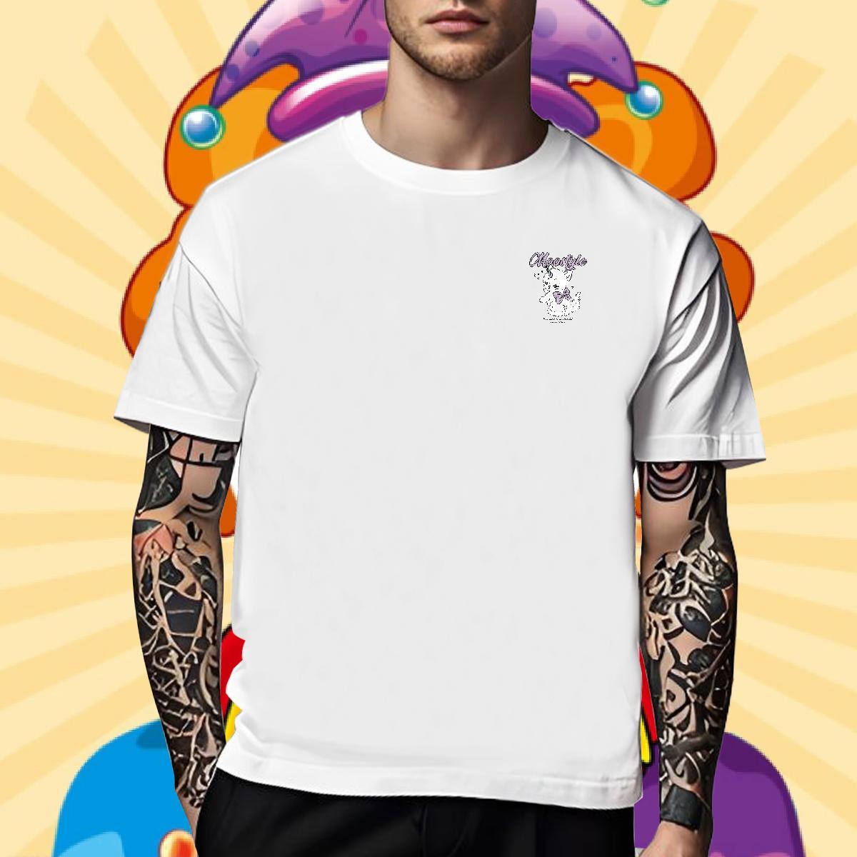 2024 DIY Tshirts cute High Street Hip Hop 230g Cotton Tee Shirt Breathable Cool T-Shirts for Men Cartoon Print