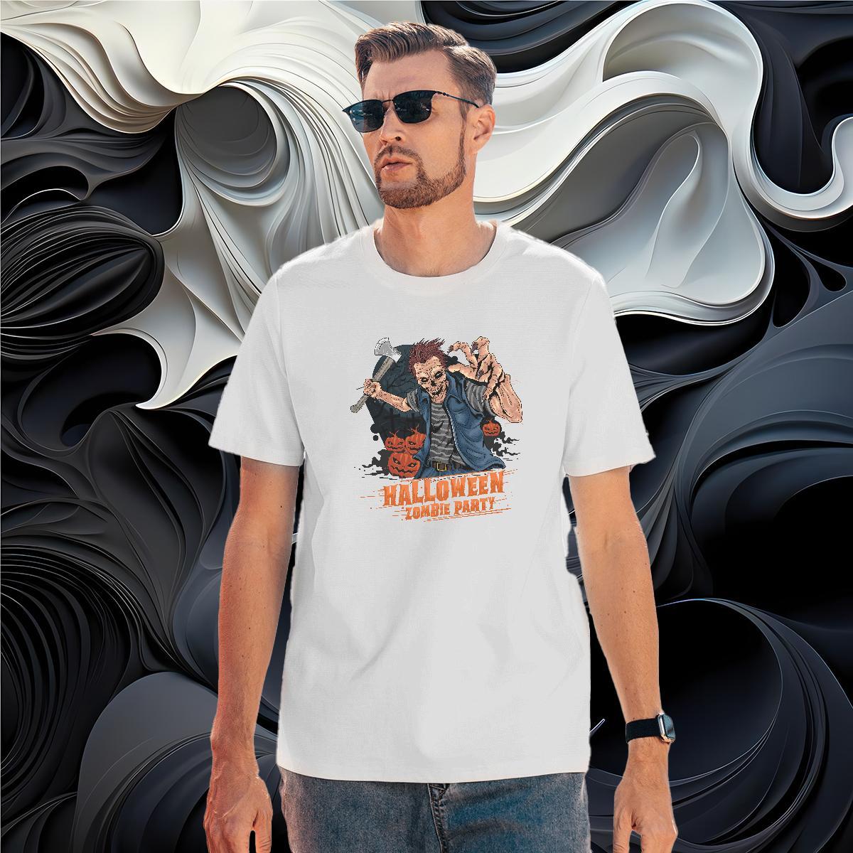 Cool T Shirts Men zombie Breathable Soft Outdoor DIY Printed 230g Cotton Tshirts 2024 Designer Tee Shirt