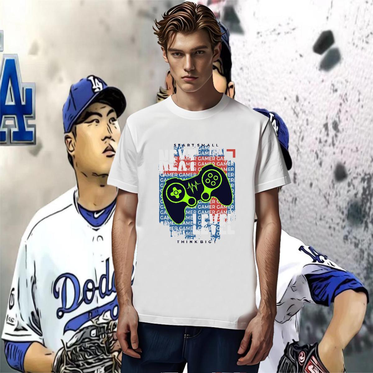 T Shirts Men 100% Cotton 230g game Spring Summer Pure Cotton Custom Printing Couples T Shirts Classic Casual Cool Design Top Tees