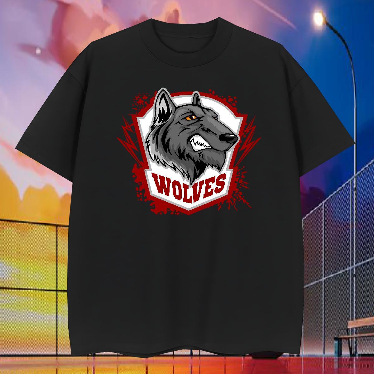 2024 DIY Men Tees wolf Street Wear 230g 100% Cotton Clothes Breathable Crew Neck Unisex Man T Shirts Custom Printing