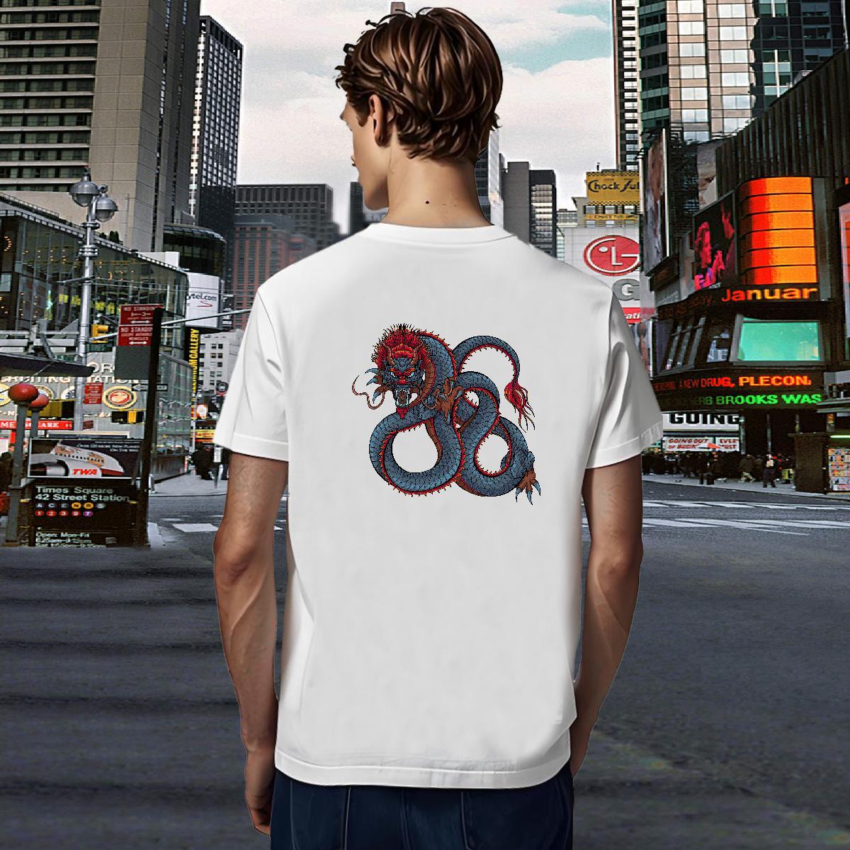 Men T Shirts 230g Cotton dragon Sport Breathable Soft Custom Anime Tshirts 2024 Classic Tops Tees