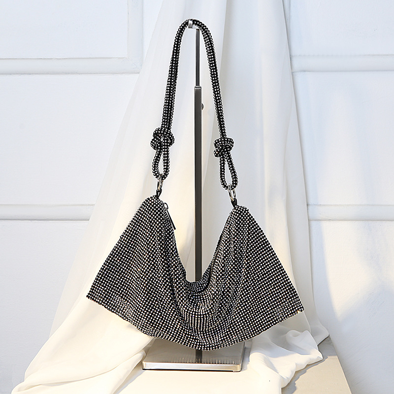 2023 New Handmade Full Water Diamond Banquet Party Single Shoulder Handbag Underarm Bag for Women