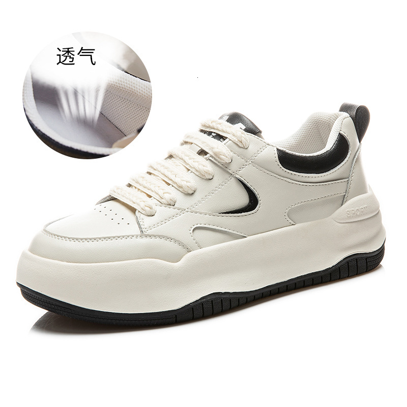 Ddmysports Genuine Leather Small White Women In The Autumn Of New Thick Soled Breathable Board For Leisure Height Increase Commuting S Shoes Trend OUT