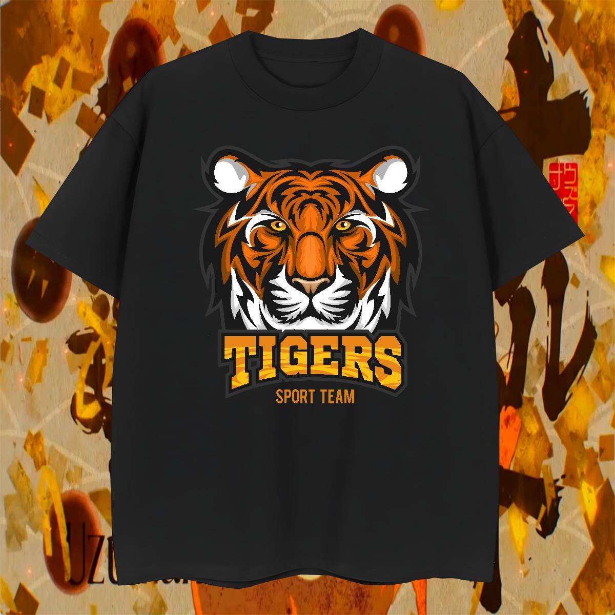 T-Shirts for Men 230g 100% Cotton tiger Beach Short Sleeve O-Neck Oversized 4XL Tshirt for Man Woman Free Shipping Loose Fit Clothings
