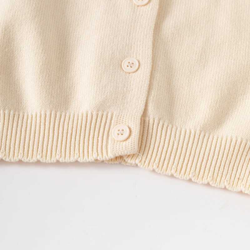 Baby Soft Cotton Floral Embroidery Ruffle Cardigan Kid Coat Sweater Cozy Long-Sleeve Knit Top for Girls Ideal for Spring/FallXJ240819