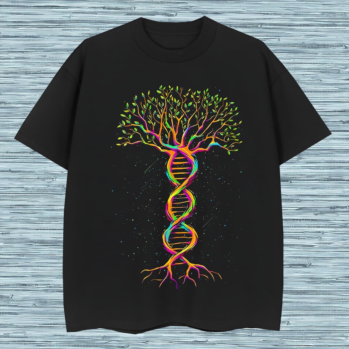 Casual New Mens Tshirts tree Daily Wear 230g Pure Cotton Tees Short Sleeve O-Neck Loose Fit T-Shirts for Men Plus Size Cartoon