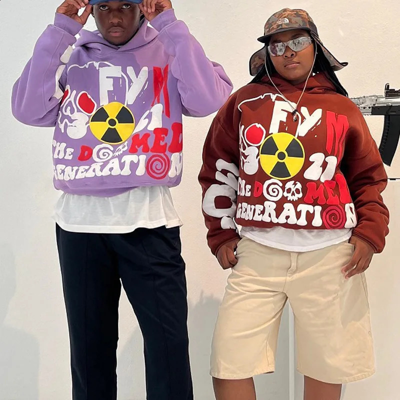 Y2K Hoodie Color Letter Printed Womens Harajuku Hip Hop Loose Sweatshirt Rock Gothic Street Clothing 240814