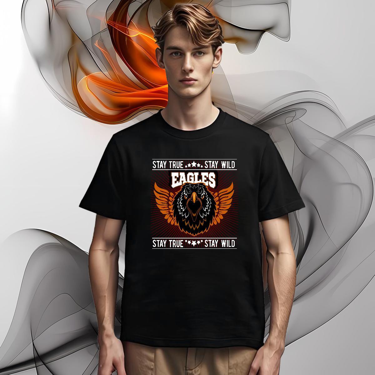 2024 New Men Clothes T-Shirt eagle High Street Hip Hop 230g 100% Cotton Tee Shirt O Neck Short Sleeves Brand T Shirt For Man DIY Anime
