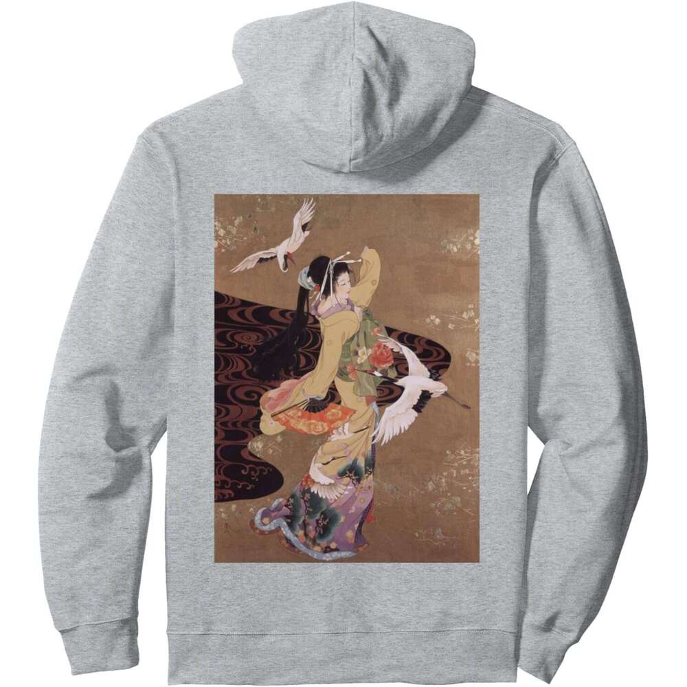 Hoodie for Mens Womens Dance of Cranes Japanese Retro Art Pullover Hoodie Hoodies sweatshirt pullover jacket Long sleeve