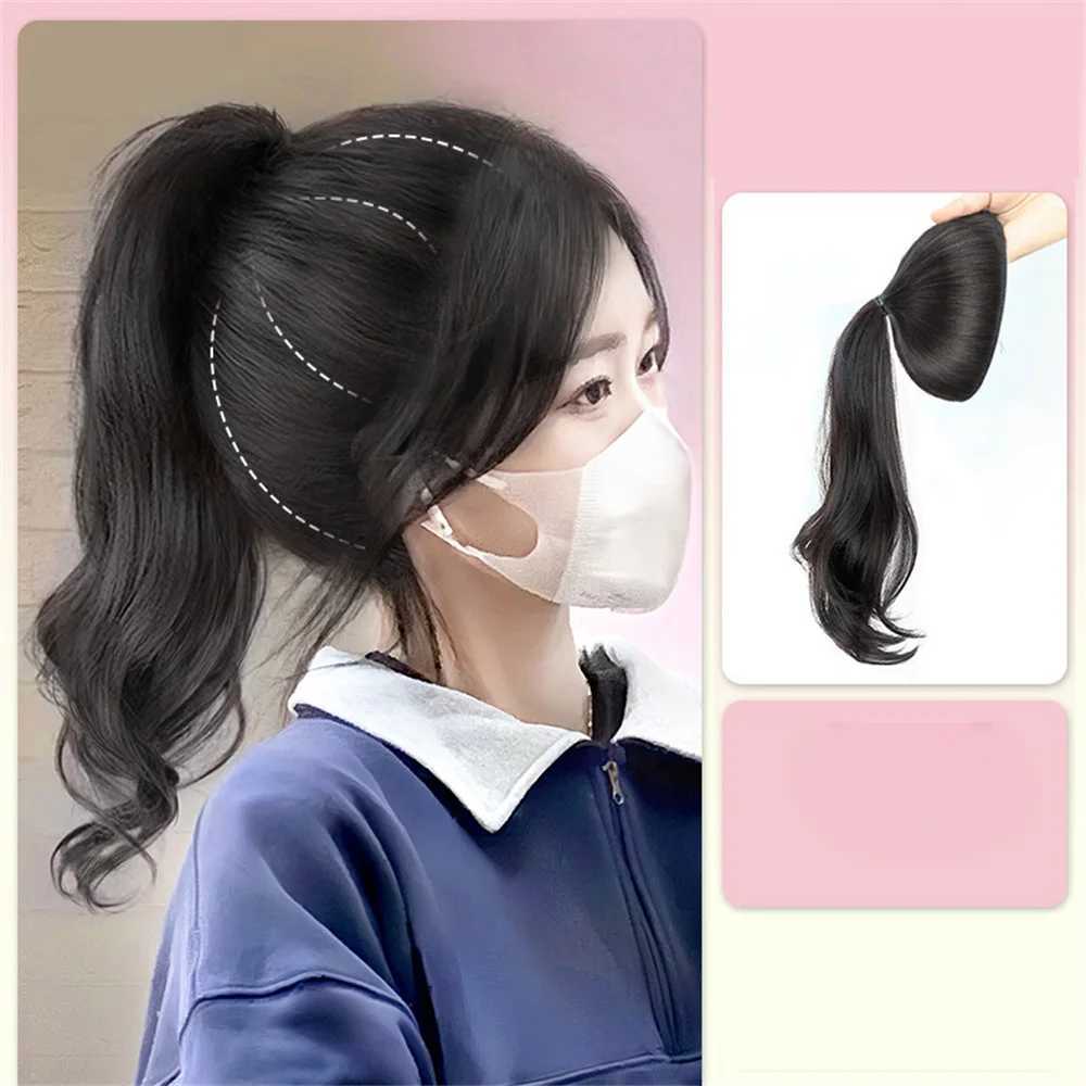 Fashionable Curly Ponytail Wig Womens Natural Wig Perfect Head Shape Simulation Pomelo Leather Used for Ultra Light Hair Growth Curly Hair Pon W240817