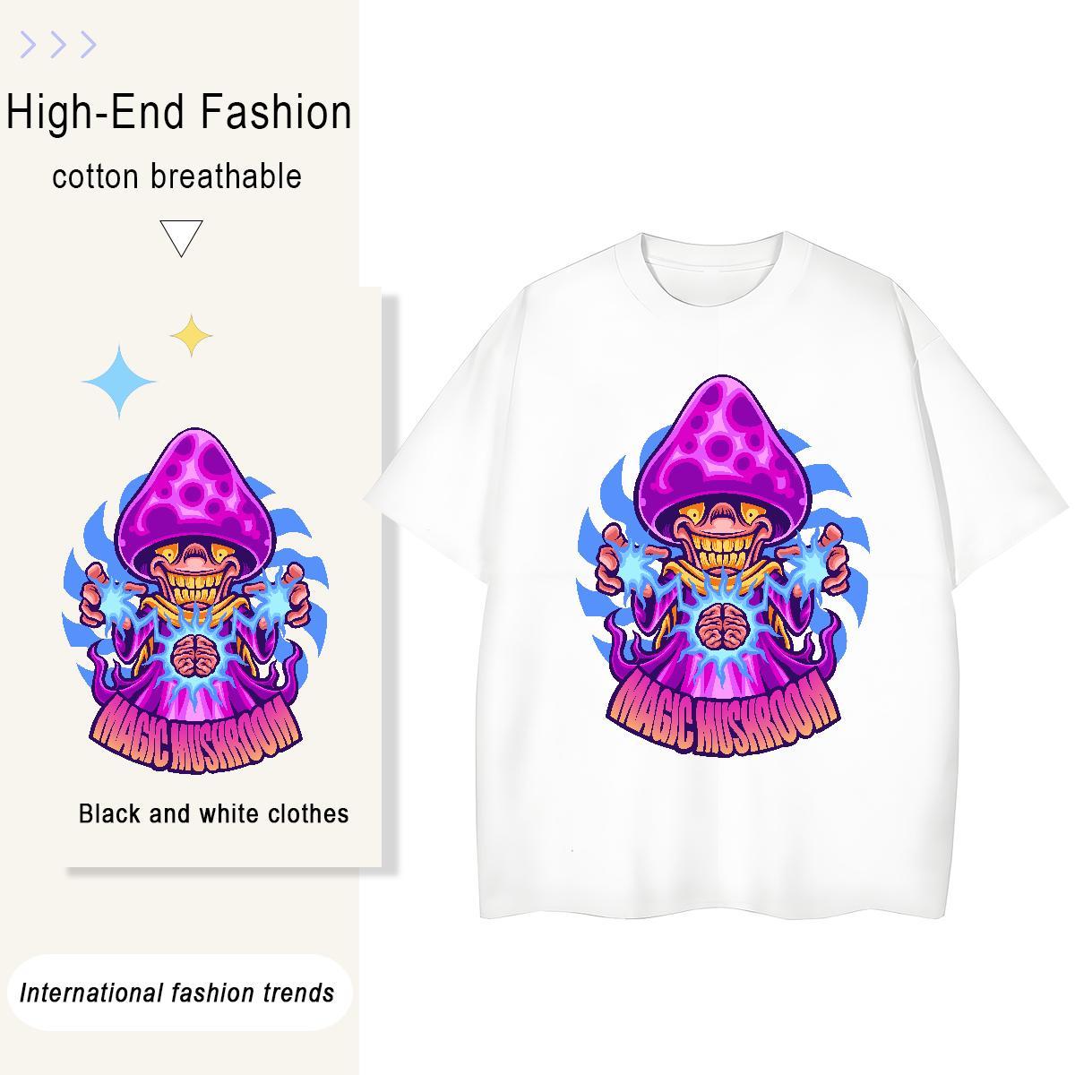 Classic Couples T Shirts Street Short Sleeve O-Neck Tshirts Brand 230g Cotton ET Graphic T Shirt For Woman