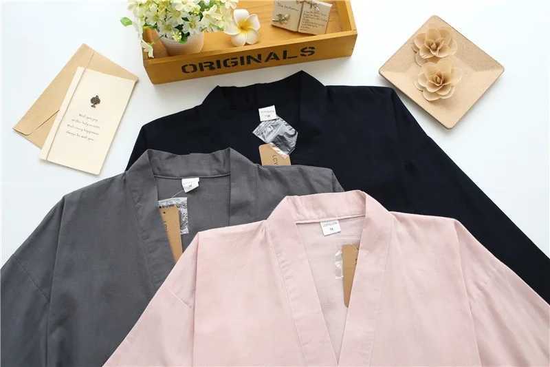 2024 New Japanese Kimono Summer Couples Pajama 100% Cotton Pajama 2-piece Set Simple Pajama LoungeweW240719