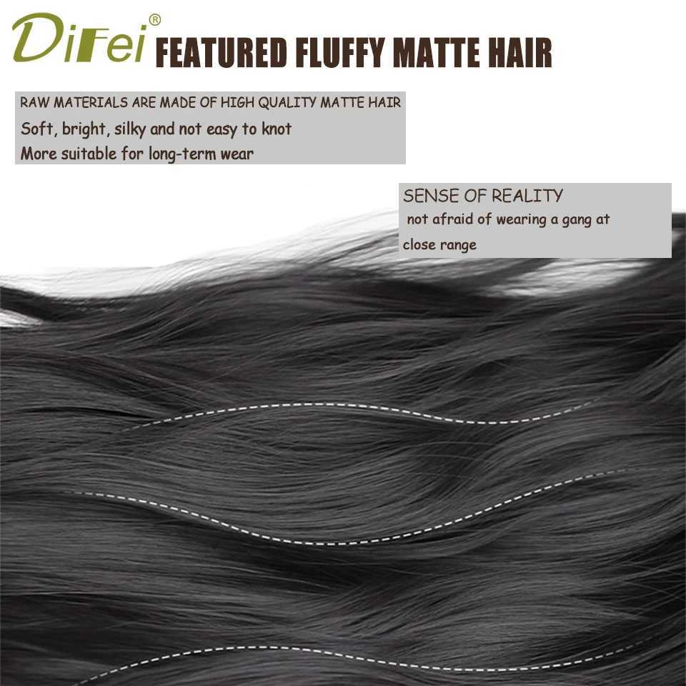 DIFEI ponytail synthetic wig womens grip high weave natural micro curly wig fluffy long straight curly fake hair ponytail W240817
