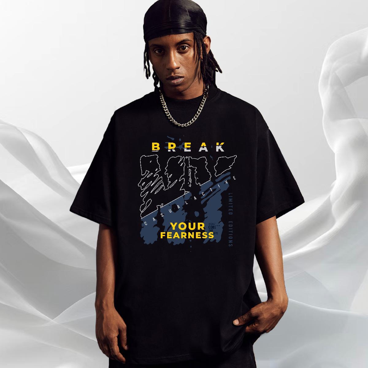 Brand Men Tops Tees Street 100% Cotton 230g Customized Print Breathable Short Sleeve pistol Men T Shirts 2024 Summer Top Tees