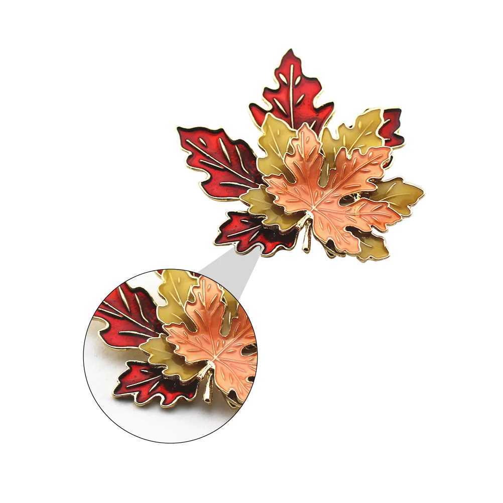 4 pieces of autumn cashmere mAPle jewelry clothing pin jacket brooch oil drop corset alloy jacket decoration W240815