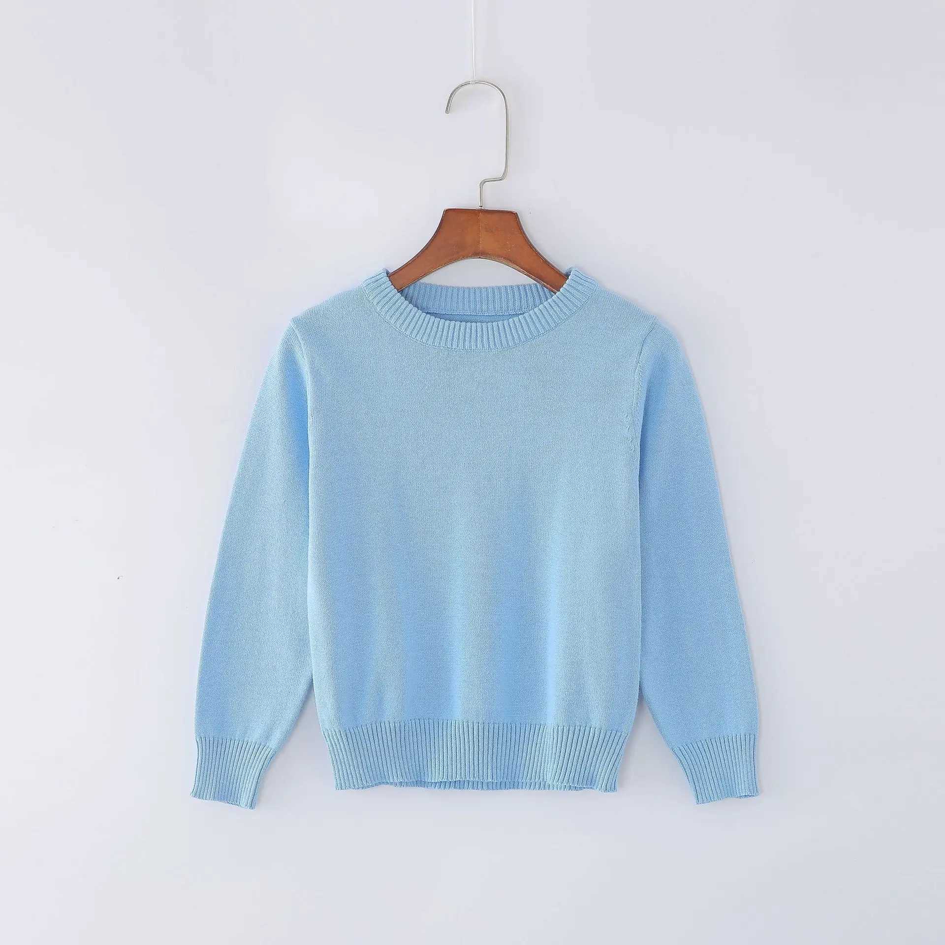 2021 New Children Clothes Pullover 4 Years Girl Fashion Blouses Baby Boy Knit Sweater Kids Blue O-Neck Sweater 1 To 3 5 6 YearsXJ240819
