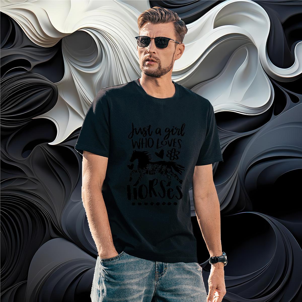 2024 DIY Tshirt for Man Woman horse Outdoor 100% Cotton 230g Wear Round Neck Short Sleeve Soft Men T Shirts Customized