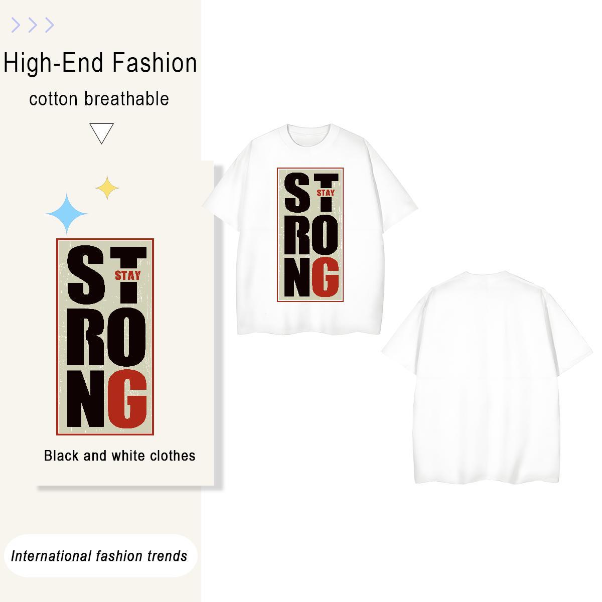 Cool Design letter 230g Cotton Men Clothes T-Shirt Street Wear Round Neck Short Sleeve T-Shirts Classic Casual Asian Size Tees