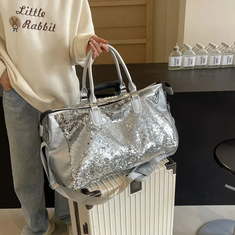 Selling Fashion Sequin Large Capacity Womens Shoulder Bag Fashionable Womens Handbag Travel Crossbody Bag 240819