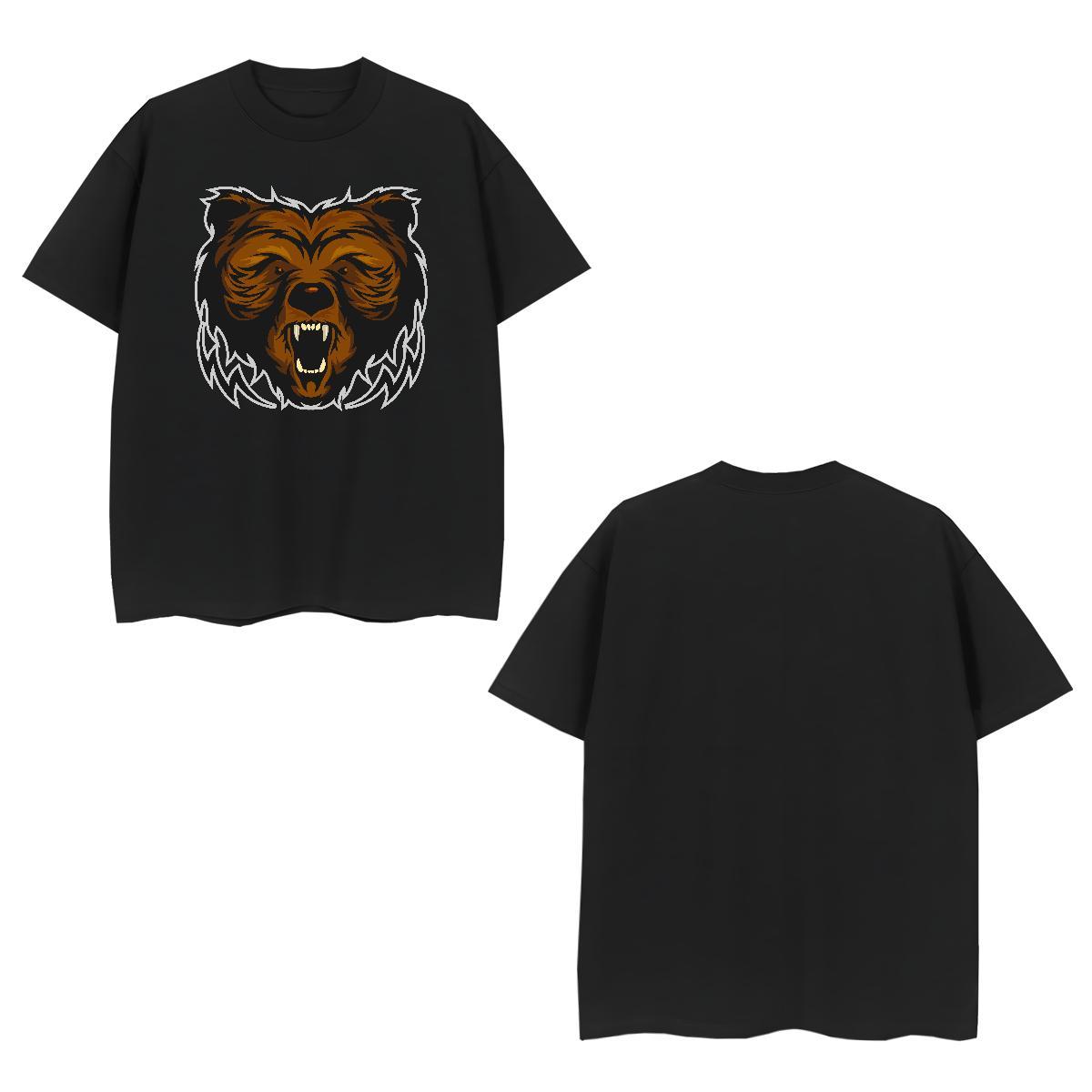 Fashion Men Clothes T-Shirt bear Sport 230g Cotton Tops Shirt Breathable Crew Neck Designer T Shirt For Man Oversized