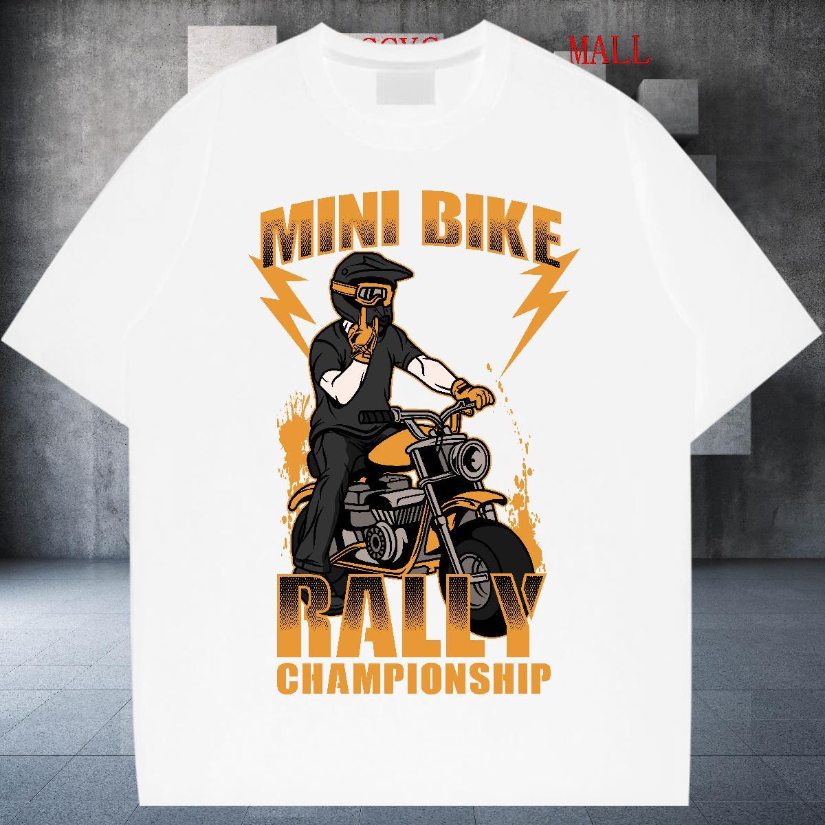 Designer motorbike 230g Pure Cotton Men Tops Tees Street Breathable Short Sleeve Man T Shirts DIY Customized Floral Print Top Tees