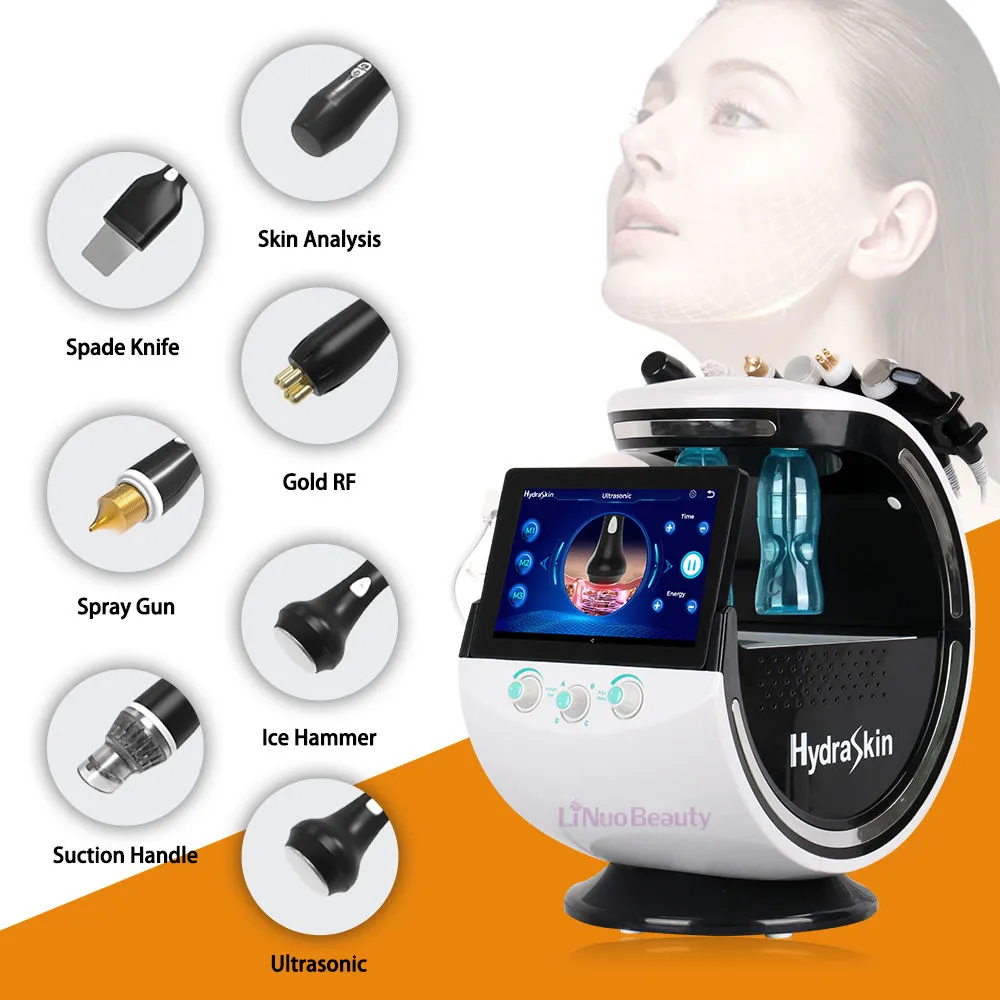 Factory Direct Facial Analysis Care Instrument High Frequency Light Wrinkles Promote Collagen Regeneration Water Oxygen Jet Machine Smart Ice Blue 7 i