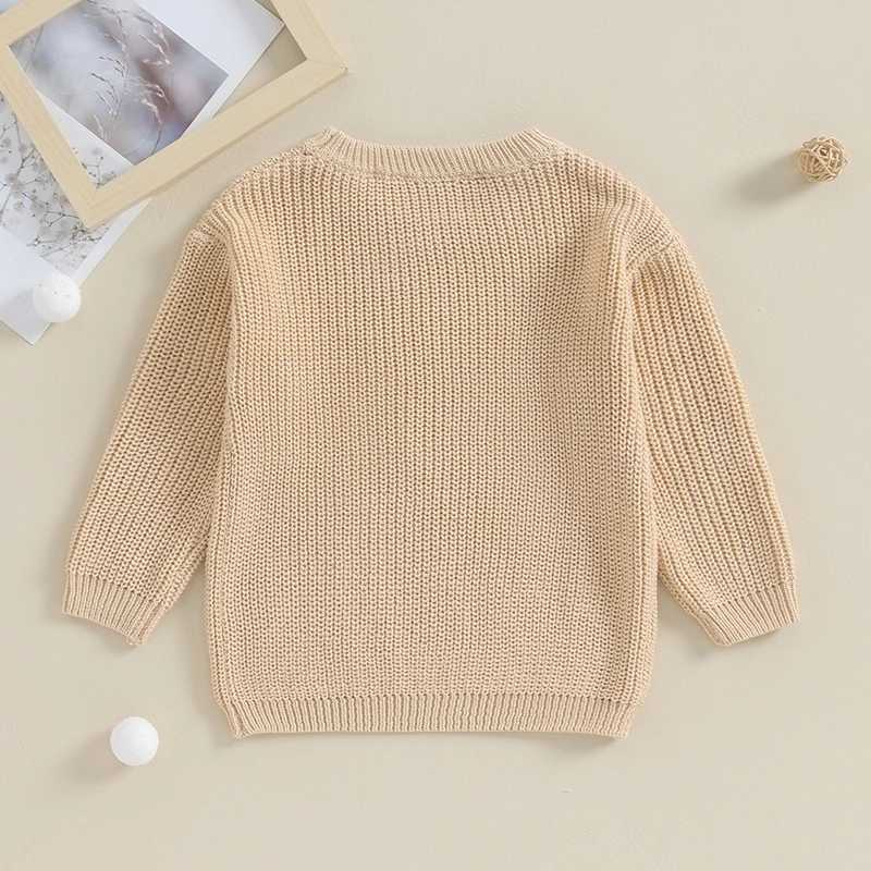 Brother Matching Clothes Embroidery Big Little Brother Jumper Knitted Sweater Kid Toddler Baby Boy Pullover Top W240820