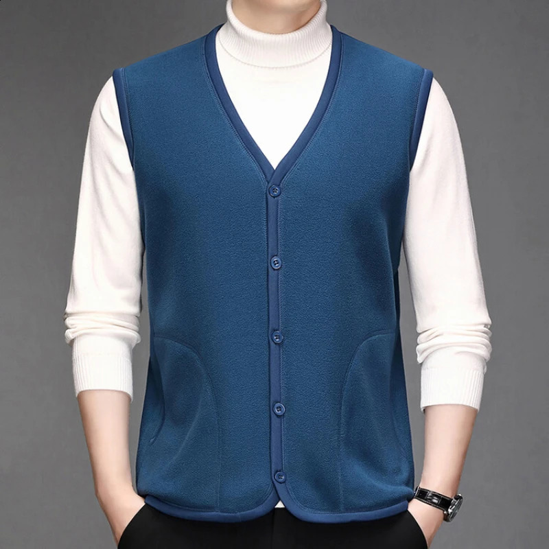 autumn and winter casual fashion solid color vest largesized highend velvet 240819