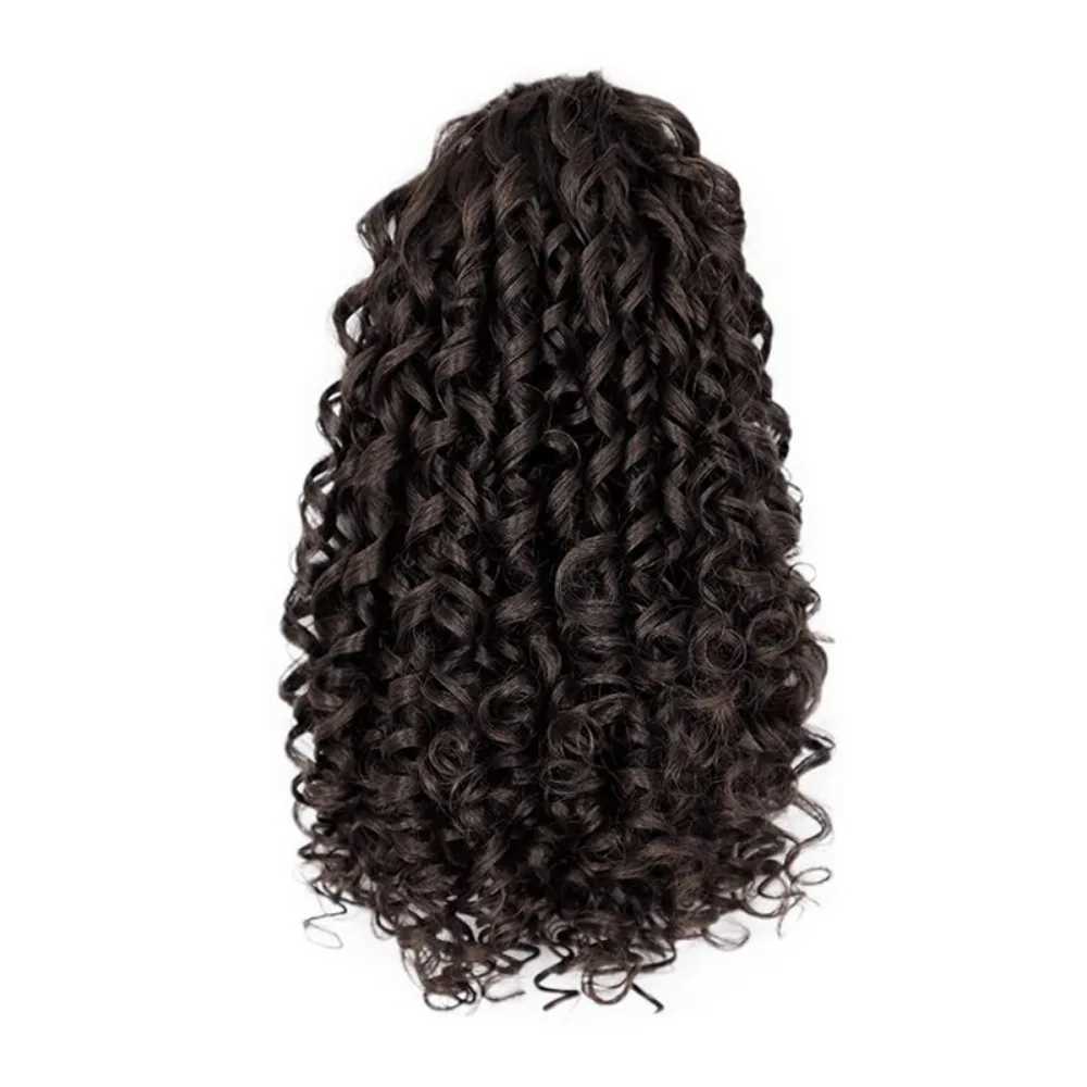 Ponytail female drag model spiral curl small curl natural fluffy African elastic mesh wig chemical fiber ponytail W240817