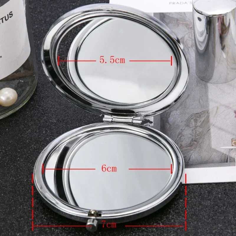 Mini Pocket Cosmetic Makeup Mirror Pearl Crystal Flower Foldable Magnifying Compact Mirror Party Favors Christmas Gift Y240819