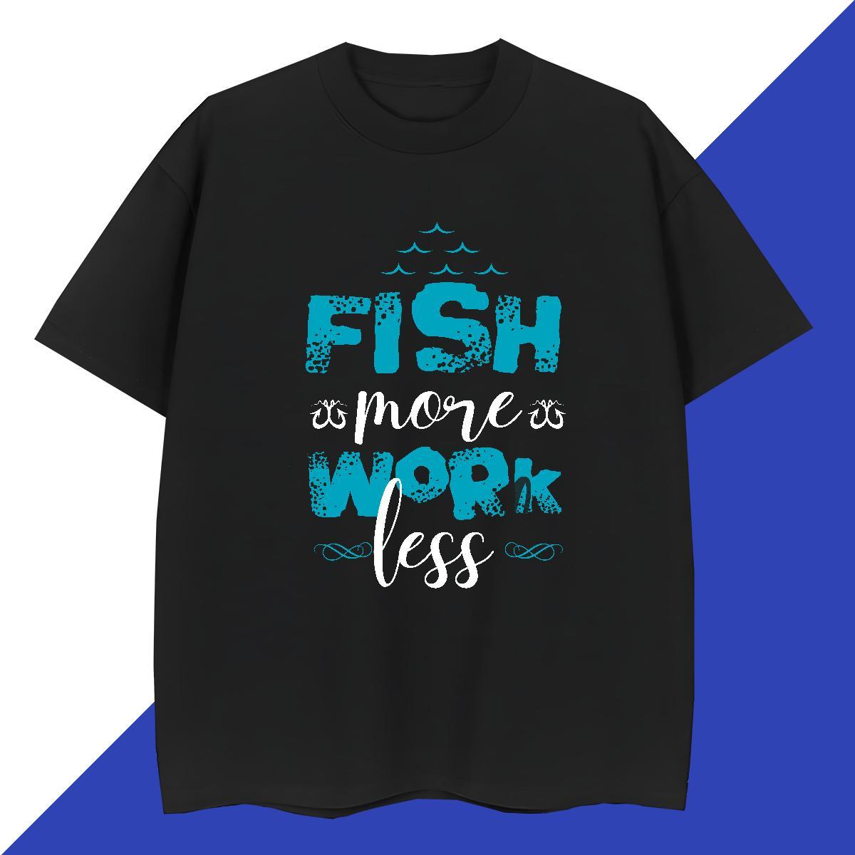 Classic Men Tops Tees Casual Daily Wear 230g 100% Cotton Black White Pure Cotton fish T Shirt For Man 2024 DIY Top Tees