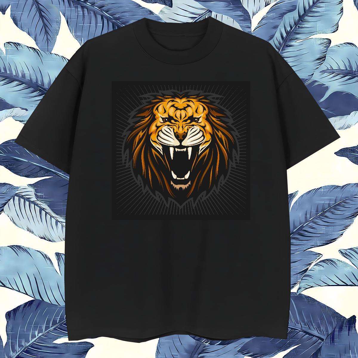 Free Shipping Men T Shirts lion Breathable Short Sleeve Home Outdoor Customized Print 230g 100% Cotton Men Tshirts Designer Tee Shirt