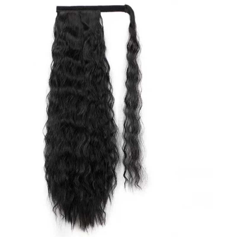 Synthetic fiber corn perm hair extension ponytail W240817