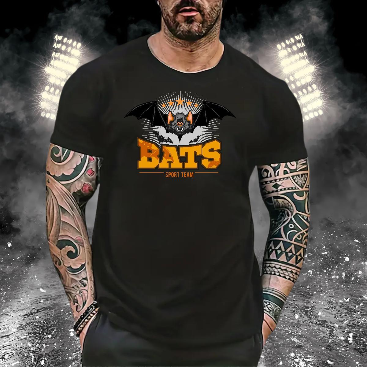 Loose Fit T-Shirts bat Breathable Crew Neck Spring Summer DIY Anime 230g Cotton Men Tshirts Fashion Casual Tops Tees