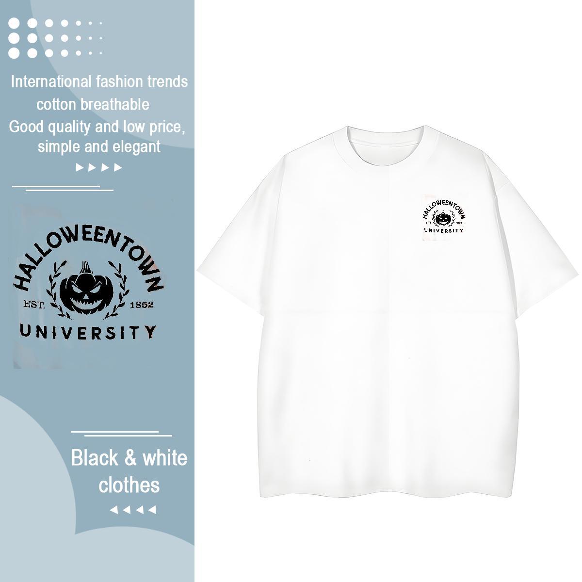 2024 DIY Couples T Shirts pumpkin Casual Beach 100% Cotton 230g Tee Shirt Breathable Short Sleeve Cool Design Man T Shirts Custom Print Oversized