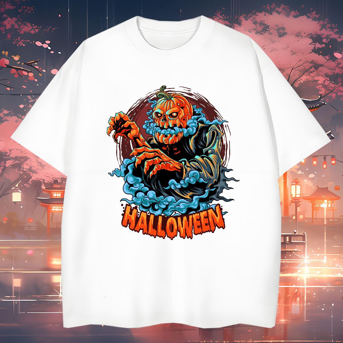 Unisex Men T Shirts pumpkin O-Neck Short Sleeve Casual White Plus Size 230g 100% Cotton Tshirt for Man Woman Designer Tops Tees